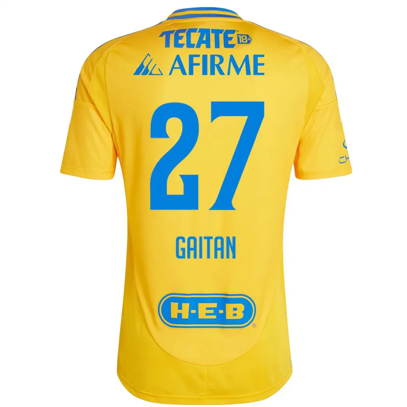Danxen Barn Natalia Gaitan #27 Guld Gul Hemmatröja Matchtröjor 2024/25 Tröjor T-Tröja