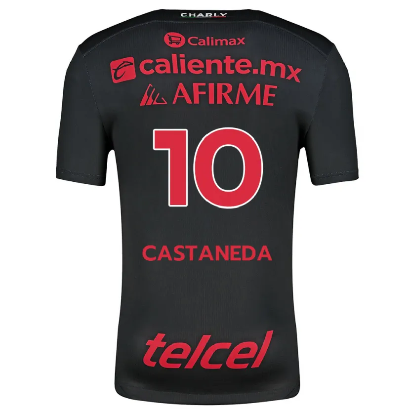 Danxen Barn Kevin Castañeda #10 Svart Röd Hemmatröja Matchtröjor 2024/25 Tröjor T-Tröja