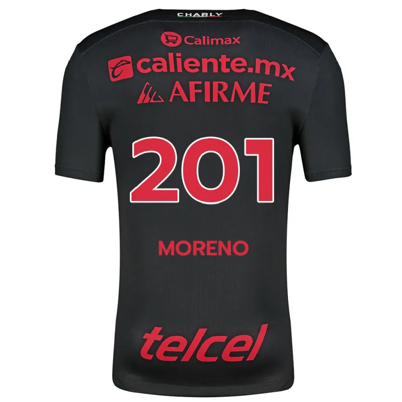 Danxen Barn Jesús Moreno #201 Svart Röd Hemmatröja Matchtröjor 2024/25 Tröjor T-Tröja