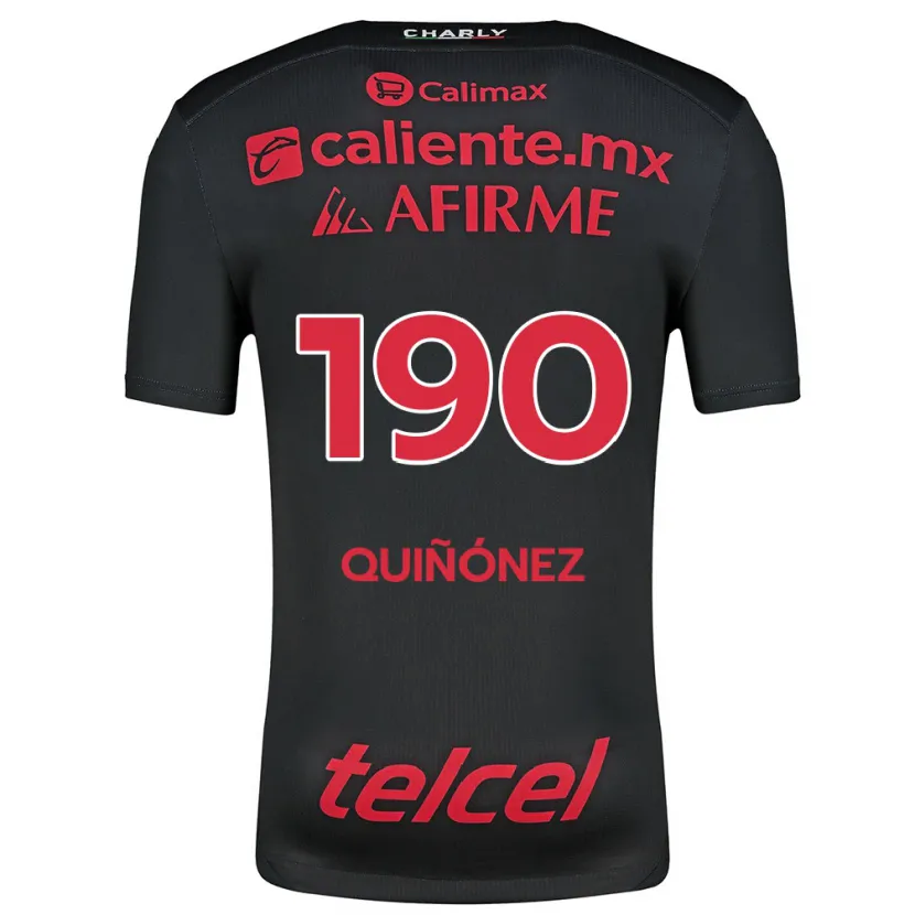 Danxen Barn Martín Quiñónez #190 Svart Röd Hemmatröja Matchtröjor 2024/25 Tröjor T-Tröja