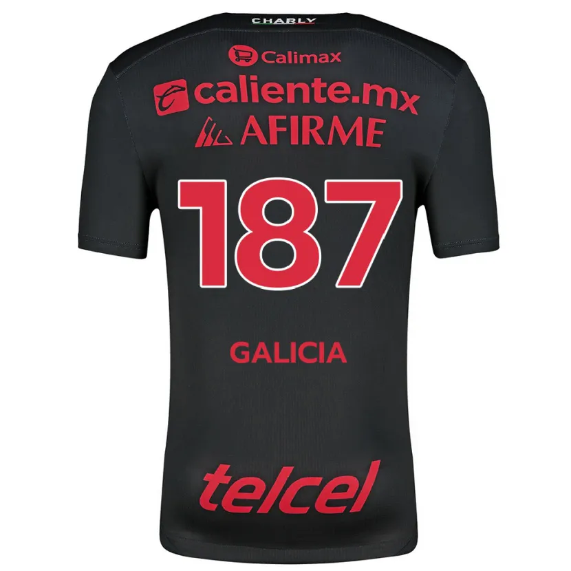 Danxen Barn Carlos Galicia #187 Svart Röd Hemmatröja Matchtröjor 2024/25 Tröjor T-Tröja