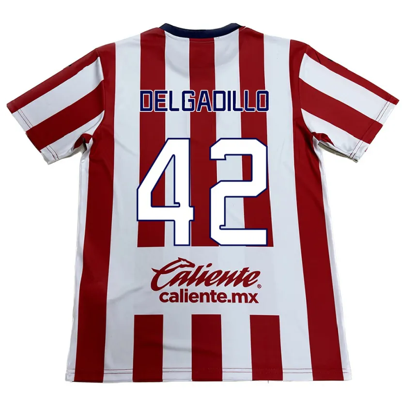 Danxen Barn Diego Delgadillo #42 Röd Vit Hemmatröja Matchtröjor 2024/25 Tröjor T-Tröja