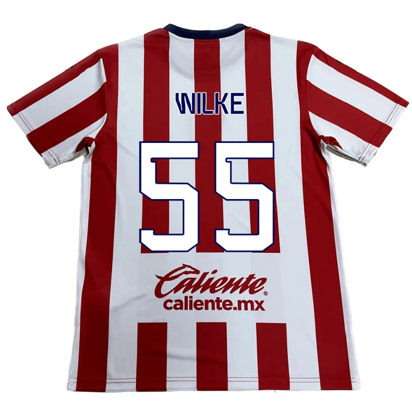 Danxen Barn Teun Wilke #55 Röd Vit Hemmatröja Matchtröjor 2024/25 Tröjor T-Tröja