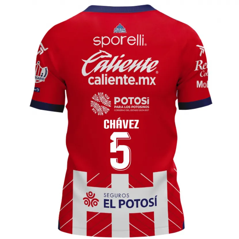 Danxen Barn Ricardo Chávez #5 Röd Vit Hemmatröja Matchtröjor 2024/25 Tröjor T-Tröja
