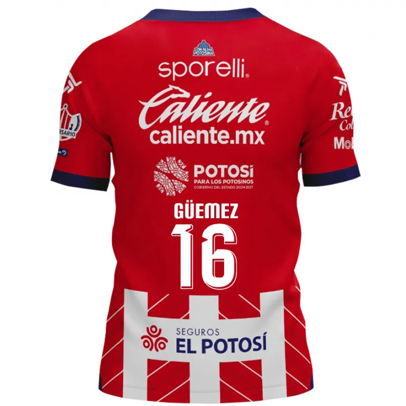 Danxen Barn Javier Güemez #16 Röd Vit Hemmatröja Matchtröjor 2024/25 Tröjor T-Tröja