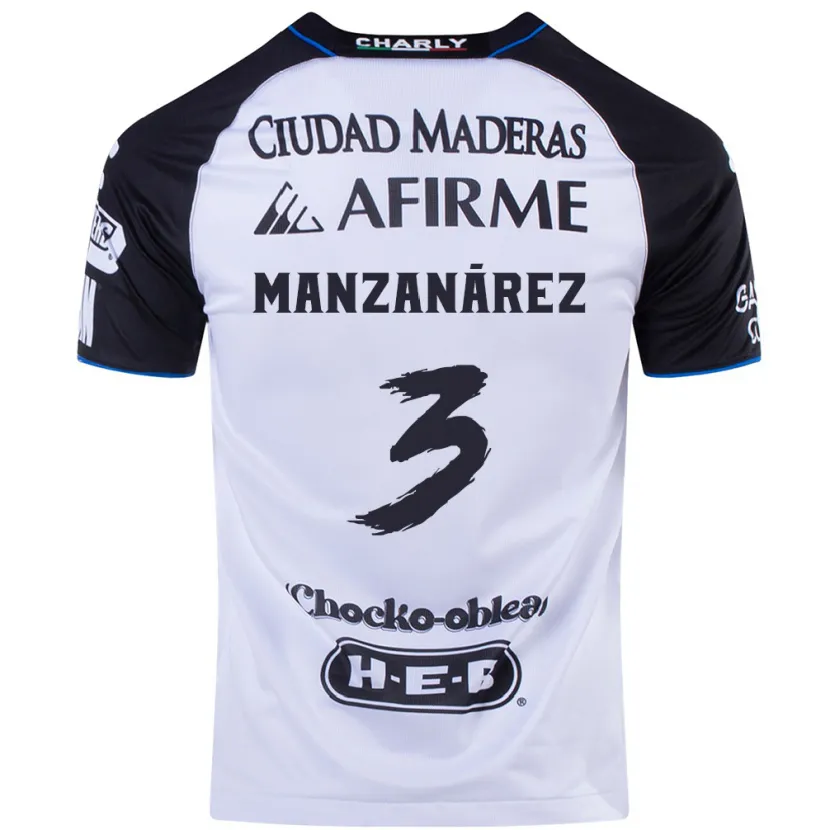 Danxen Barn Óscar Manzanárez #3 Svart Blå Hemmatröja Matchtröjor 2024/25 Tröjor T-Tröja