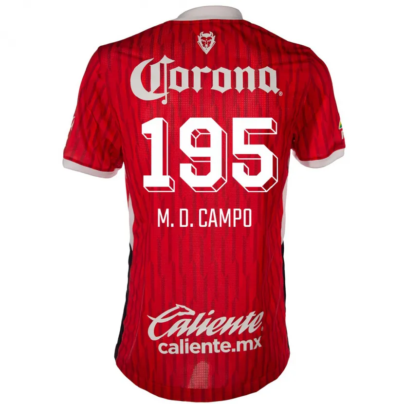 Danxen Barn Arturo Martín Del Campo #195 Röd Vit Hemmatröja Matchtröjor 2024/25 Tröjor T-Tröja