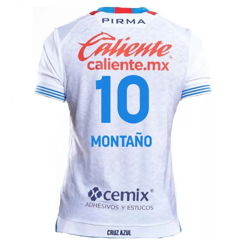 Danxen Barn Andrés Montaño #10 Vit Blå Bortatröja Matchtröjor 2024/25 Tröjor T-Tröja
