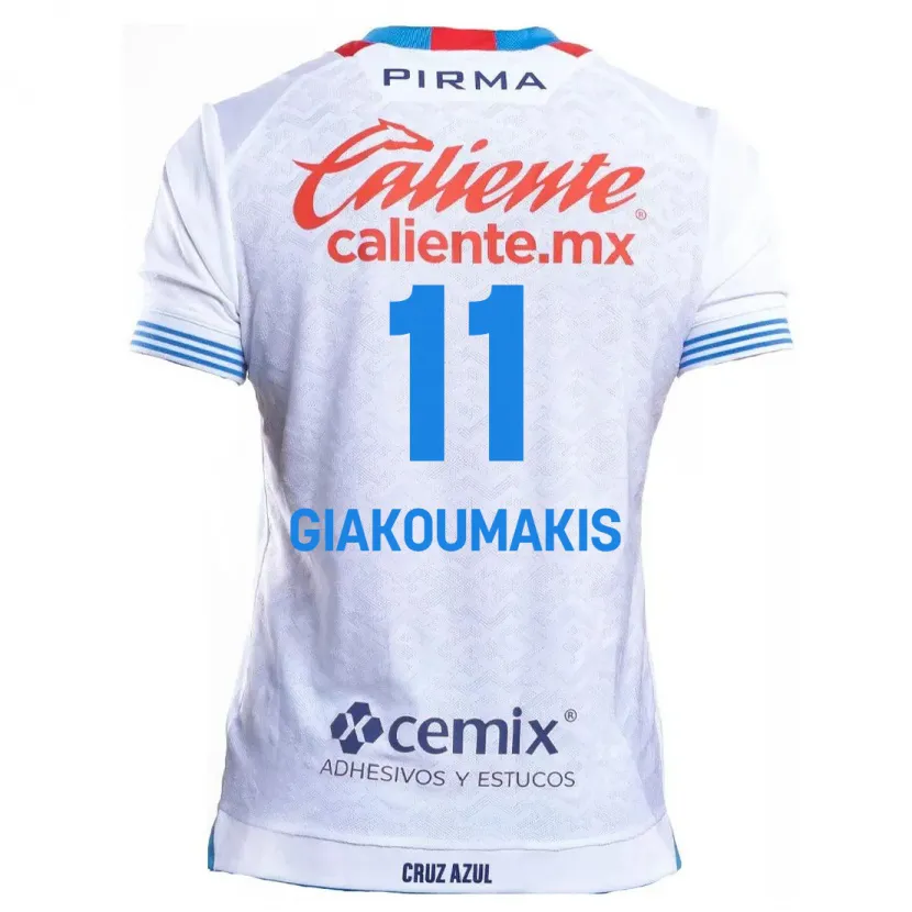 Danxen Barn Georgios Giakoumakis #11 Vit Blå Bortatröja Matchtröjor 2024/25 Tröjor T-Tröja