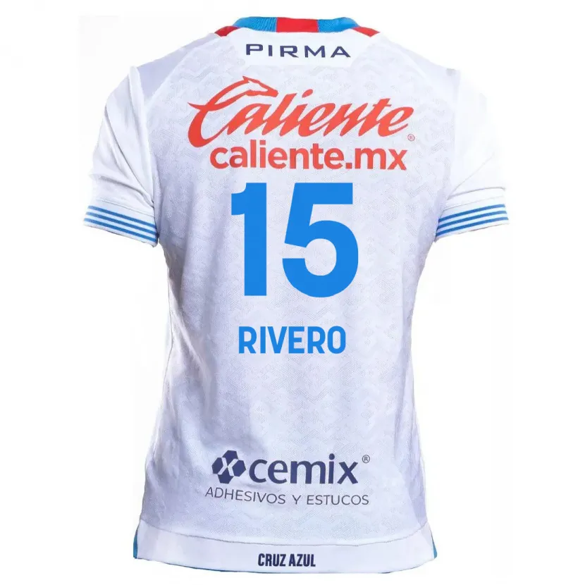 Danxen Barn Ignacio Rivero #15 Vit Blå Bortatröja Matchtröjor 2024/25 Tröjor T-Tröja
