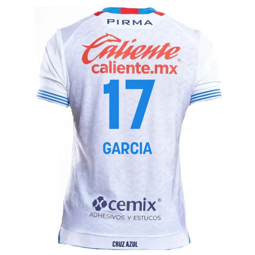 Danxen Barn Amaury García #17 Vit Blå Bortatröja Matchtröjor 2024/25 Tröjor T-Tröja