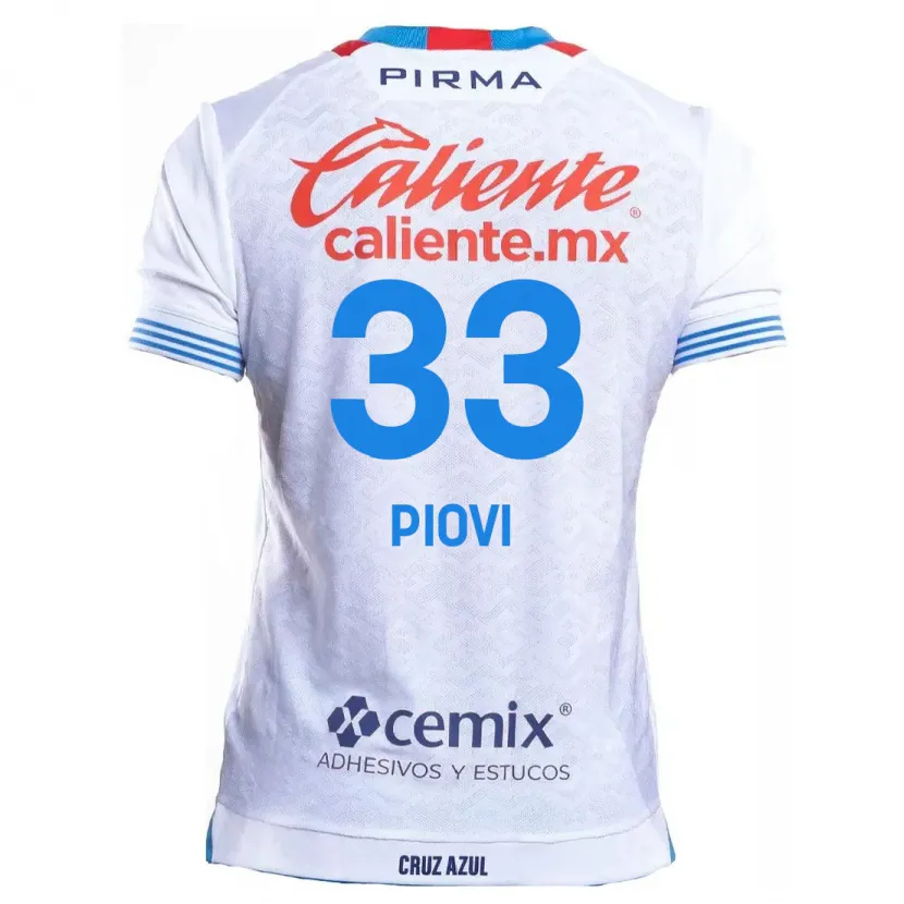 Danxen Barn Gonzalo Piovi #33 Vit Blå Bortatröja Matchtröjor 2024/25 Tröjor T-Tröja