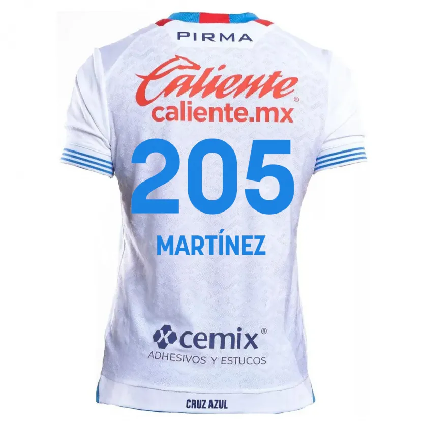 Danxen Barn César Martínez #205 Vit Blå Bortatröja Matchtröjor 2024/25 Tröjor T-Tröja