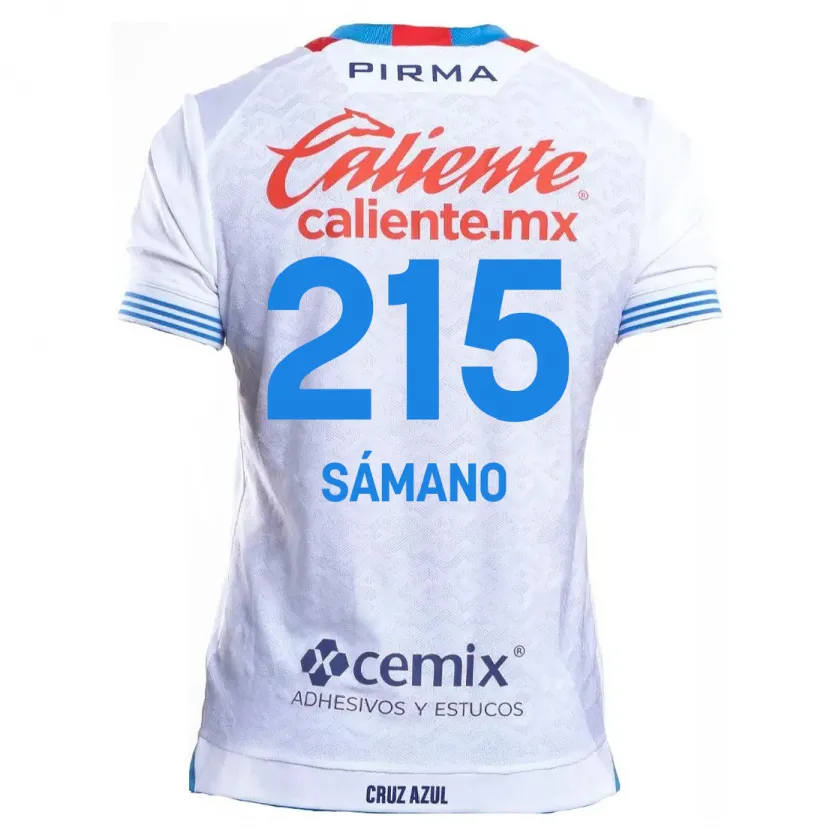 Danxen Barn Fernando Sámano #215 Vit Blå Bortatröja Matchtröjor 2024/25 Tröjor T-Tröja