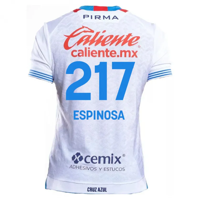 Danxen Barn Samuel Espinosa #217 Vit Blå Bortatröja Matchtröjor 2024/25 Tröjor T-Tröja