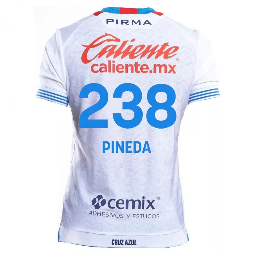 Danxen Barn Zadiel Pineda #238 Vit Blå Bortatröja Matchtröjor 2024/25 Tröjor T-Tröja