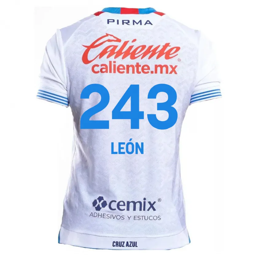 Danxen Barn Cristhian León #243 Vit Blå Bortatröja Matchtröjor 2024/25 Tröjor T-Tröja
