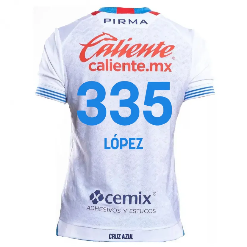 Danxen Barn Alfredo López #335 Vit Blå Bortatröja Matchtröjor 2024/25 Tröjor T-Tröja