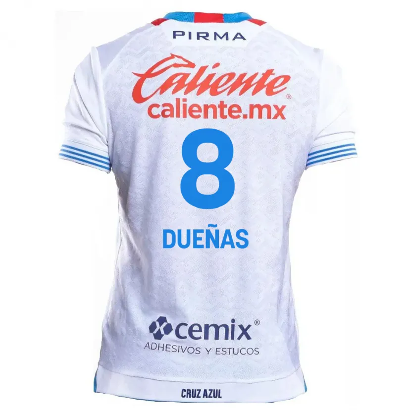 Danxen Barn Jesús Dueñas #8 Vit Blå Bortatröja Matchtröjor 2024/25 Tröjor T-Tröja