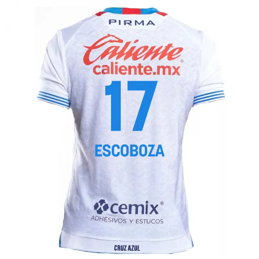 Danxen Barn Alonso Escoboza #17 Vit Blå Bortatröja Matchtröjor 2024/25 Tröjor T-Tröja