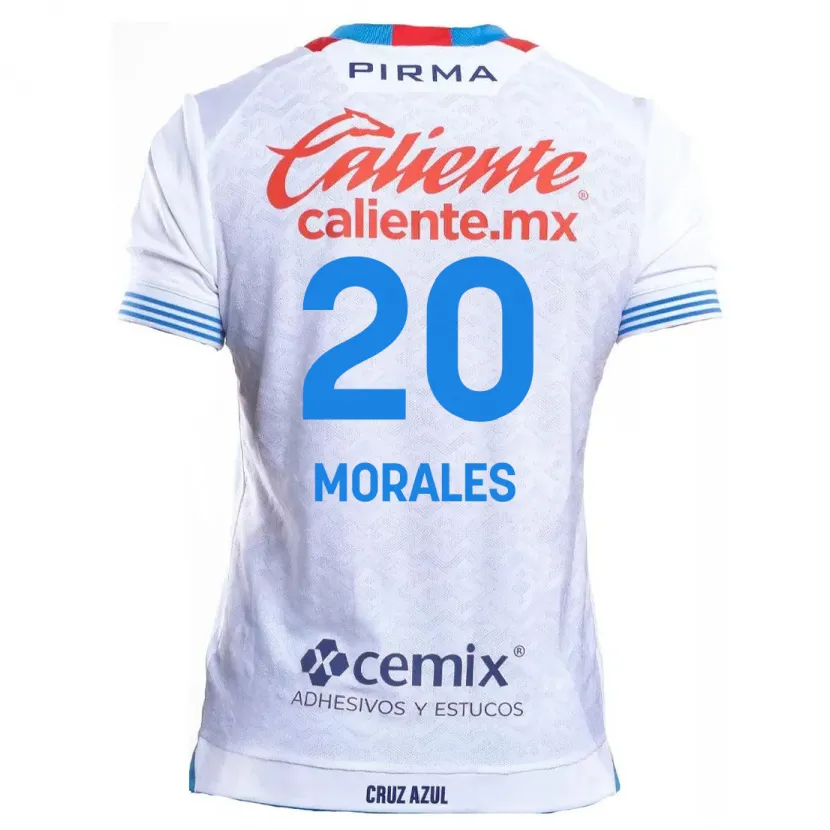 Danxen Barn Iván Morales #20 Vit Blå Bortatröja Matchtröjor 2024/25 Tröjor T-Tröja