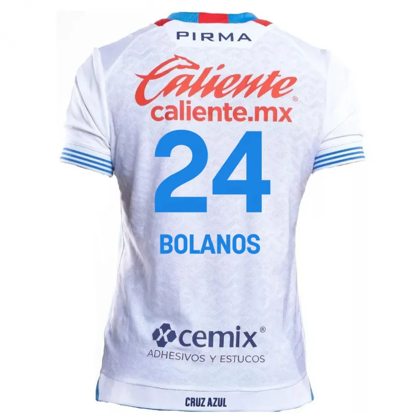 Danxen Barn Jatziry Bolanos #24 Vit Blå Bortatröja Matchtröjor 2024/25 Tröjor T-Tröja