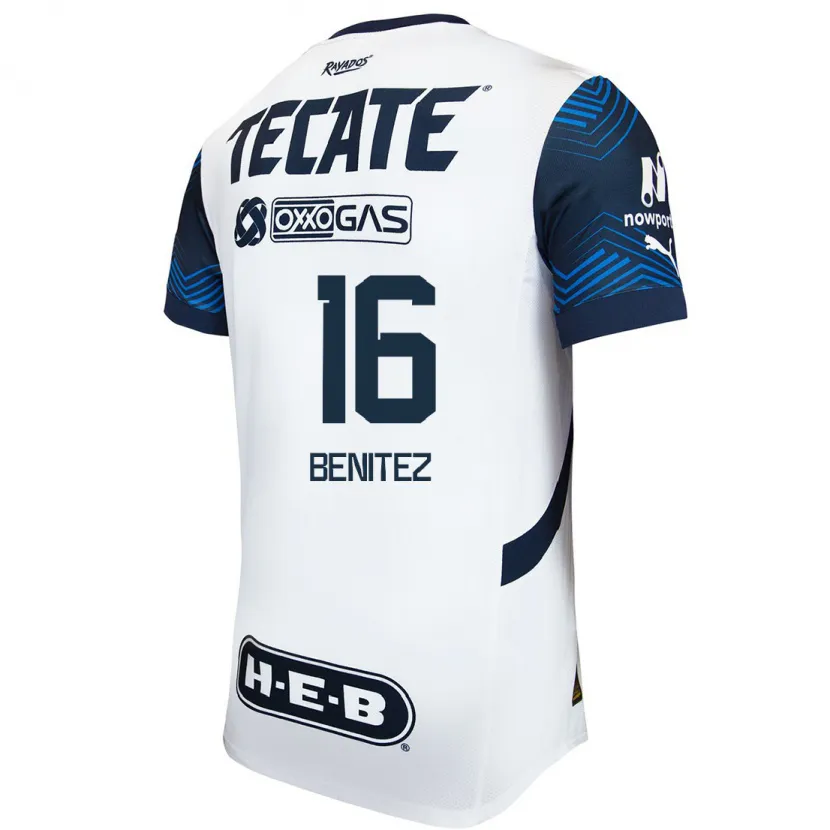 Danxen Barn Xanic Benitez #16 Vit Blå Bortatröja Matchtröjor 2024/25 Tröjor T-Tröja