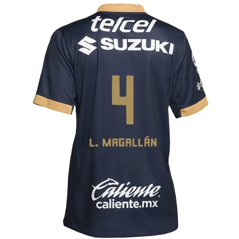 Danxen Barn Lisandro Magallán #4 Obsidian Guld Vit Bortatröja Matchtröjor 2024/25 Tröjor T-Tröja