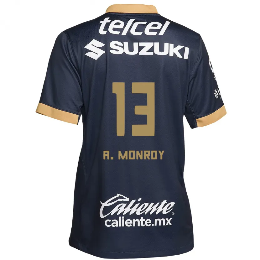 Danxen Barn Pablo Monroy #13 Obsidian Guld Vit Bortatröja Matchtröjor 2024/25 Tröjor T-Tröja