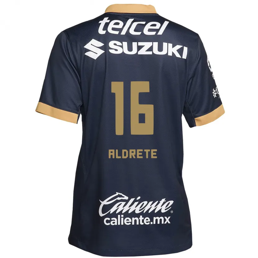 Danxen Barn Adrián Aldrete #16 Obsidian Guld Vit Bortatröja Matchtröjor 2024/25 Tröjor T-Tröja