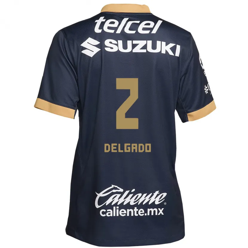 Danxen Barn Dirce Delgado #2 Obsidian Guld Vit Bortatröja Matchtröjor 2024/25 Tröjor T-Tröja