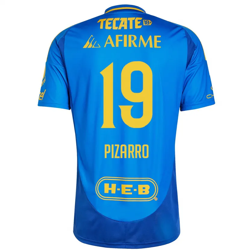Danxen Barn Guido Pizarro #19 Blå Gul Bortatröja Matchtröjor 2024/25 Tröjor T-Tröja