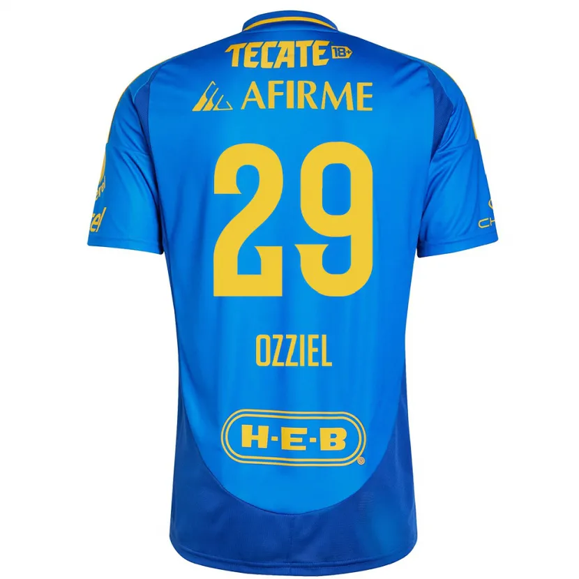 Danxen Barn Ozziel Herrera #29 Blå Gul Bortatröja Matchtröjor 2024/25 Tröjor T-Tröja