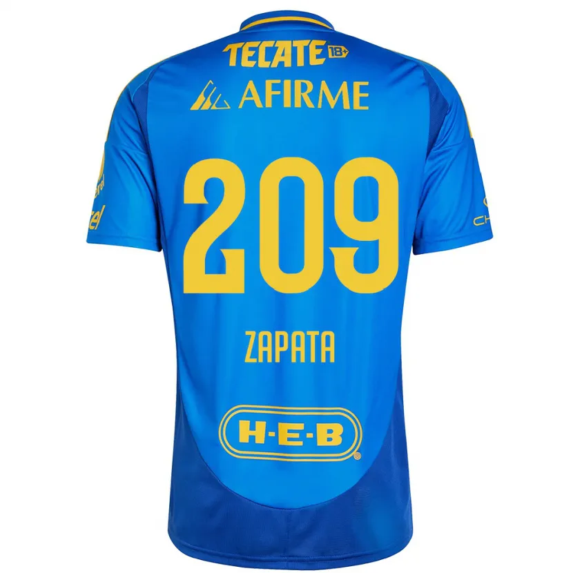 Danxen Barn Jorge Zapata #209 Blå Gul Bortatröja Matchtröjor 2024/25 Tröjor T-Tröja