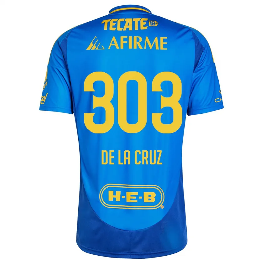 Danxen Barn Erick De La Cruz #303 Blå Gul Bortatröja Matchtröjor 2024/25 Tröjor T-Tröja