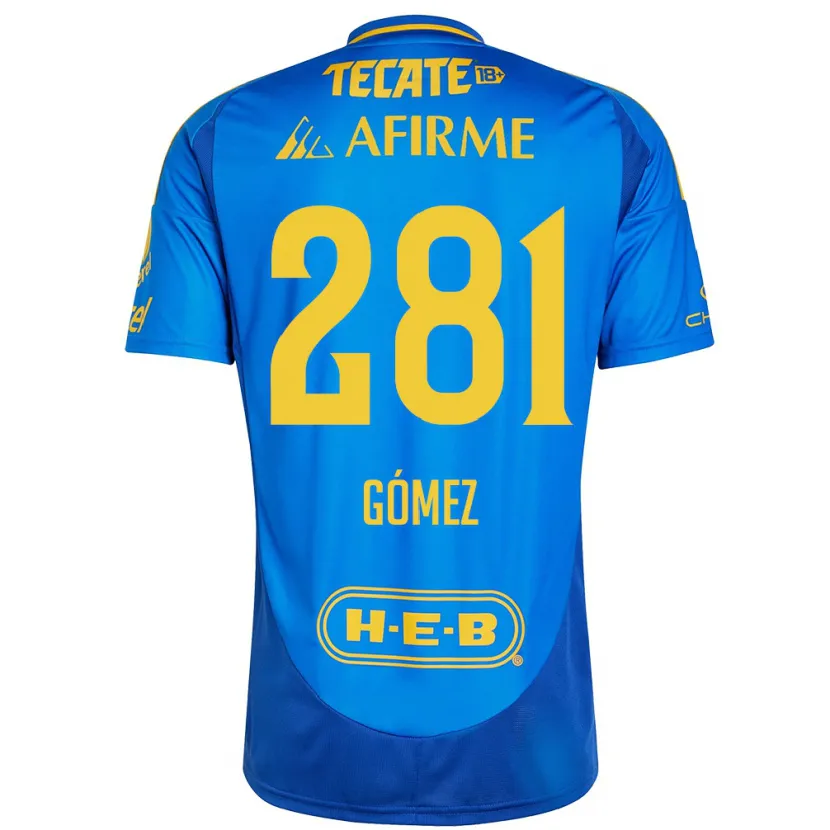 Danxen Barn Luis Gómez #281 Blå Gul Bortatröja Matchtröjor 2024/25 Tröjor T-Tröja