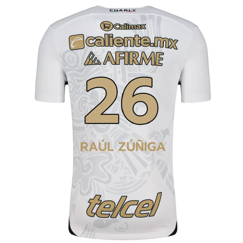 Danxen Barn José Raúl Zúñiga #26 Vit Svart Bortatröja Matchtröjor 2024/25 Tröjor T-Tröja