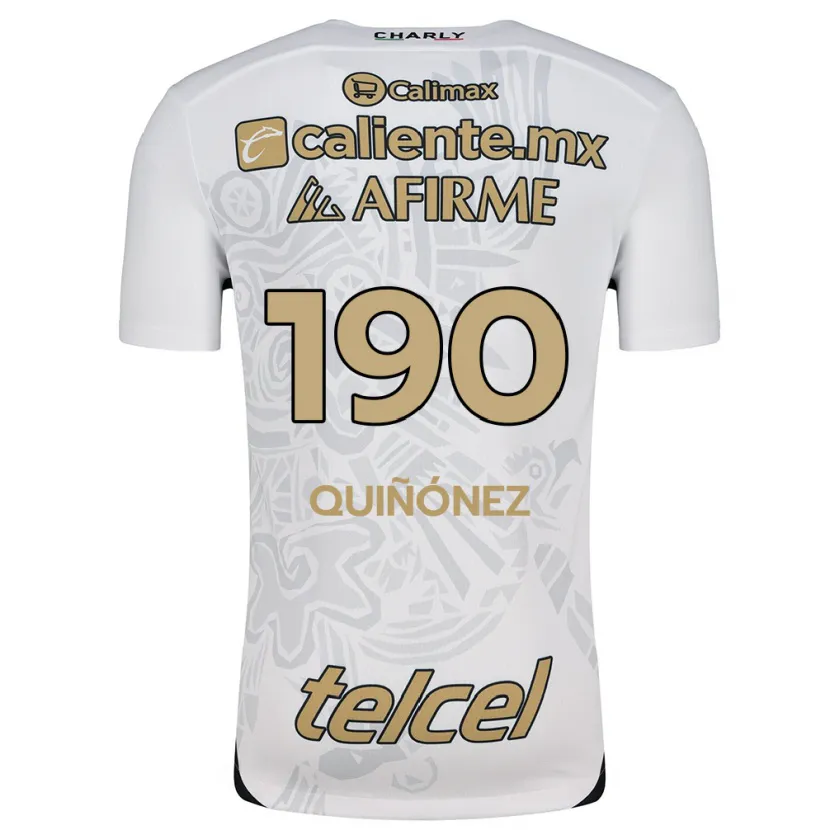Danxen Barn Martín Quiñónez #190 Vit Svart Bortatröja Matchtröjor 2024/25 Tröjor T-Tröja