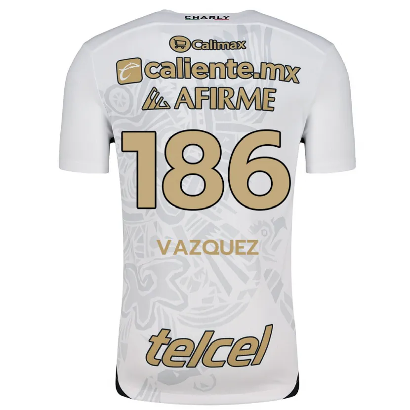 Danxen Barn Octavio Vázquez #186 Vit Svart Bortatröja Matchtröjor 2024/25 Tröjor T-Tröja