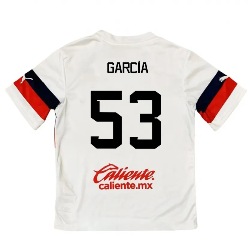 Danxen Barn Uziel García #53 Vit Röd Bortatröja Matchtröjor 2024/25 Tröjor T-Tröja