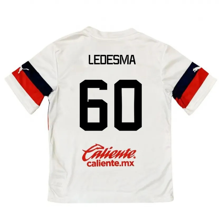 Danxen Barn Luis Ledesma #60 Vit Röd Bortatröja Matchtröjor 2024/25 Tröjor T-Tröja