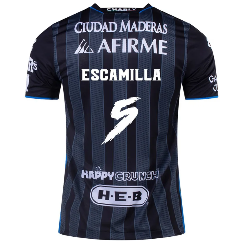 Danxen Barn Kevin Escamilla #5 Vit Svart Bortatröja Matchtröjor 2024/25 Tröjor T-Tröja