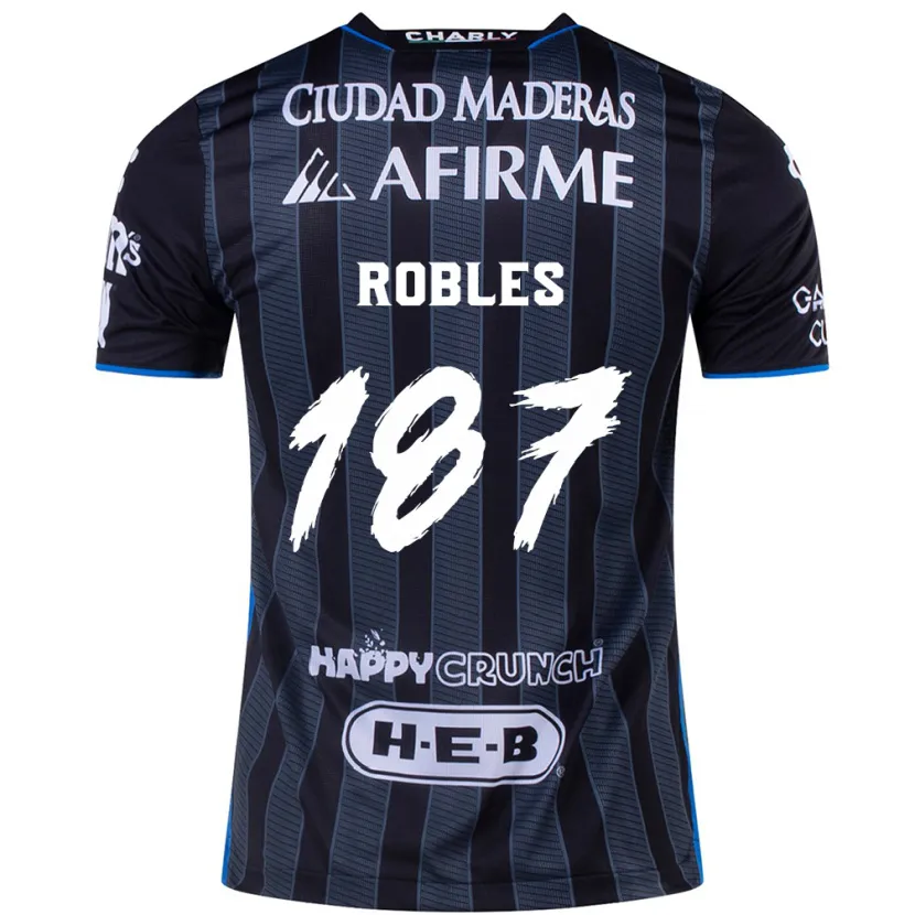 Danxen Barn Juan Robles #187 Vit Svart Bortatröja Matchtröjor 2024/25 Tröjor T-Tröja
