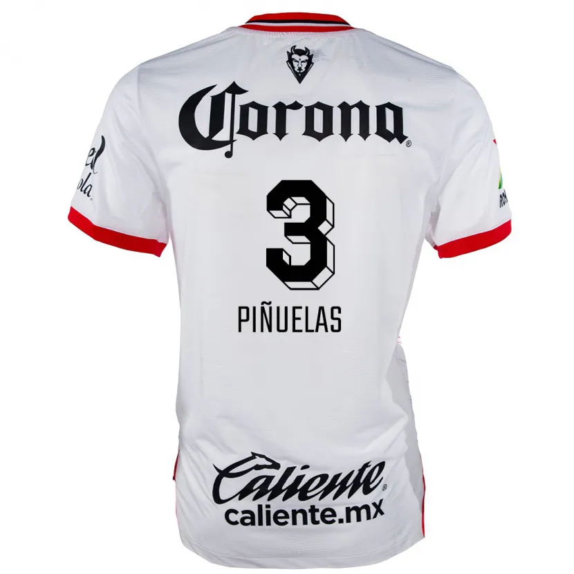 Danxen Barn Fernando Piñuelas #3 Vit Röd Bortatröja Matchtröjor 2024/25 Tröjor T-Tröja