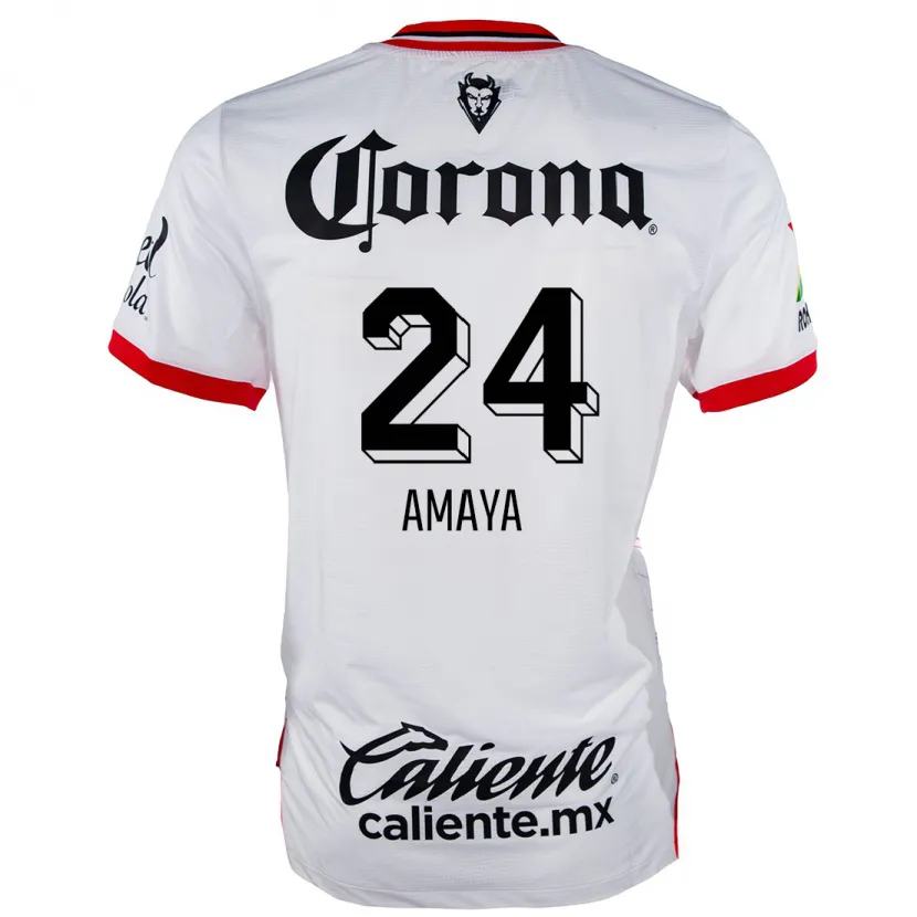 Danxen Barn Frankie Amaya #24 Vit Röd Bortatröja Matchtröjor 2024/25 Tröjor T-Tröja