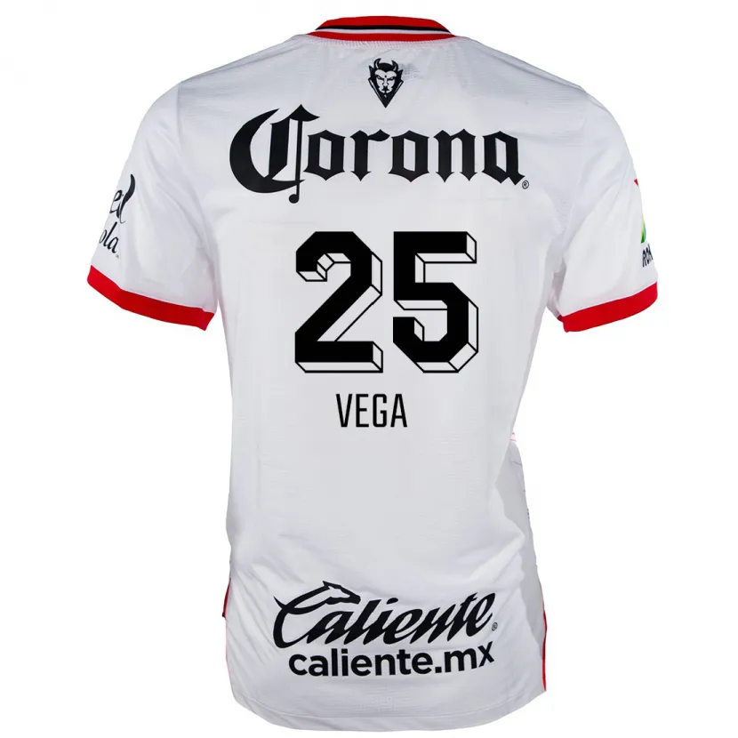 Danxen Barn Alexis Vega #25 Vit Röd Bortatröja Matchtröjor 2024/25 Tröjor T-Tröja
