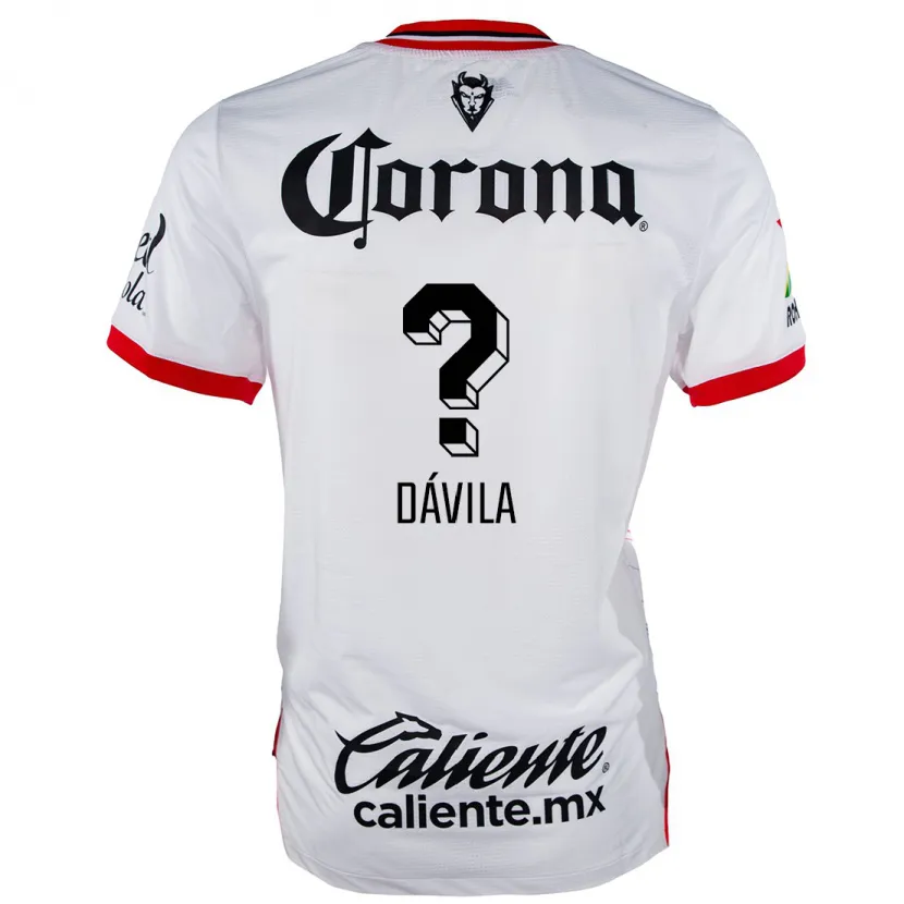 Danxen Barn Dilan Dávila #0 Vit Röd Bortatröja Matchtröjor 2024/25 Tröjor T-Tröja