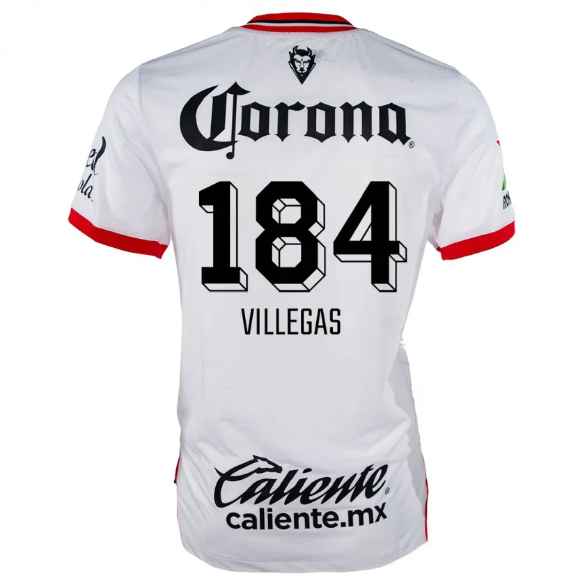 Danxen Barn Abraham Villegas #184 Vit Röd Bortatröja Matchtröjor 2024/25 Tröjor T-Tröja