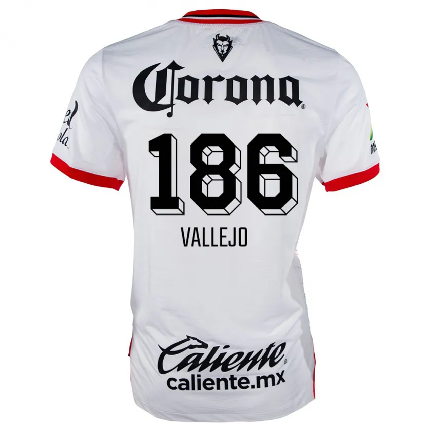 Danxen Barn Saúl Vallejo #186 Vit Röd Bortatröja Matchtröjor 2024/25 Tröjor T-Tröja