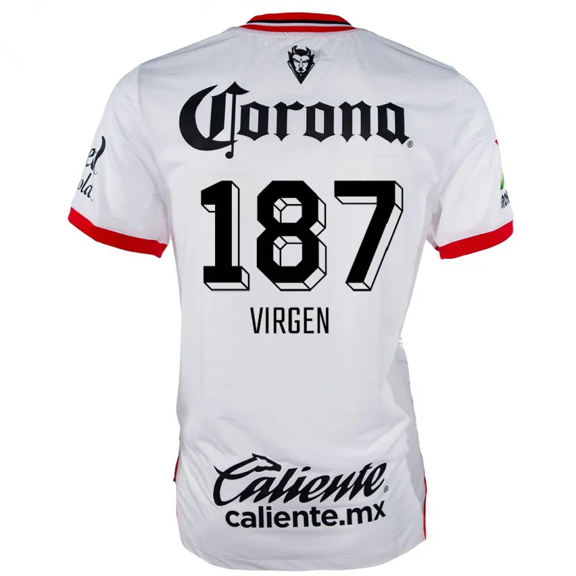 Danxen Barn Oswaldo Virgen #187 Vit Röd Bortatröja Matchtröjor 2024/25 Tröjor T-Tröja